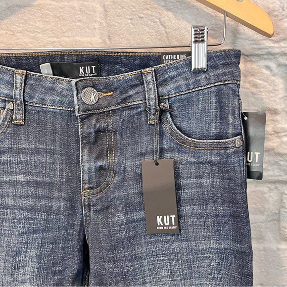 Nwt Kut from the Kloth Size 0 Catherine BoyFriend Fit Blue Wash Jeans - Picture 9 of 13